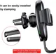 Baseus Gravity Ventilatie Telefoonhouder met Draadloos Opladen Zwart afbeelding 6