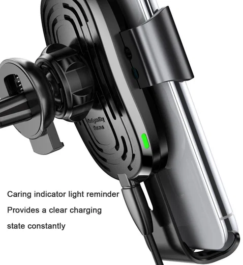 Baseus Gravity Ventilatie Telefoonhouder met Draadloos Opladen Zwart afbeelding 8
