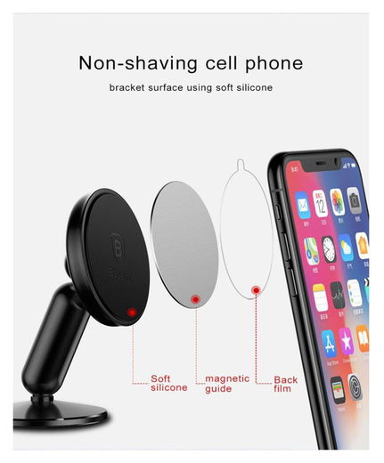 Baseus Magnetische Dashboard Telefoonhouder Auto Zwart afbeelding 12