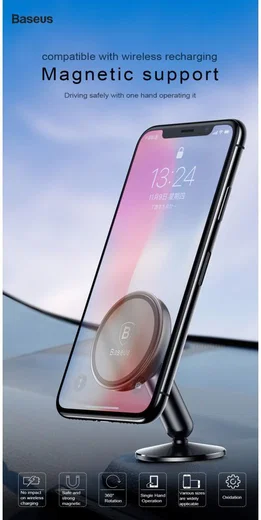 Baseus Magnetische Dashboard Telefoonhouder Met Zuignap Grijs afbeelding 11