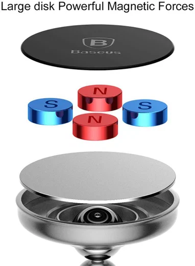 Baseus Magnetische Dashboard Telefoonhouder Met Zuignap Grijs afbeelding 4