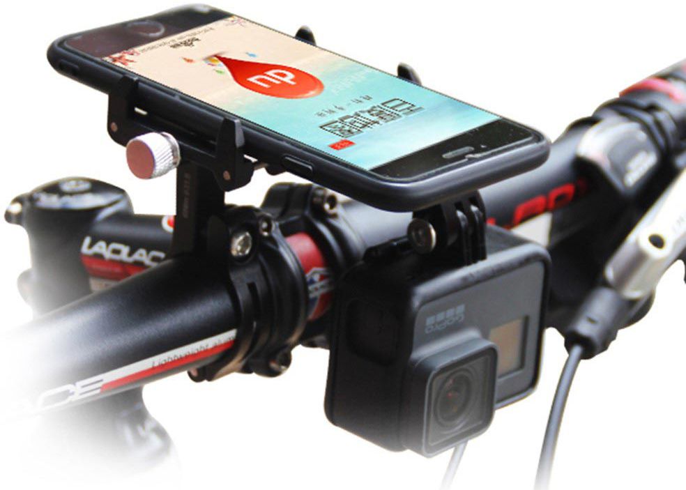 GUB G88 Universele Telefoonhouder Fiets met GoPro Mount Zwart afbeelding 1