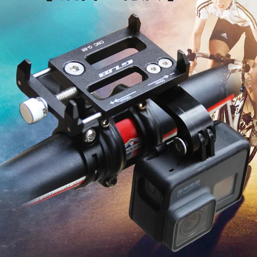 GUB G88 Universele Telefoonhouder Fiets met GoPro Mount Zwart afbeelding 2