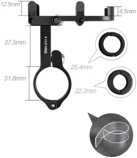 GUB Pro 2 Universele Verstelbare Telefoonhouder voor Fietsen Zilver afbeelding 7