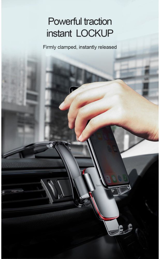 Baseus Metal Age Gravity Smartphonehouder Dashboard Auto Grijs afbeelding 18