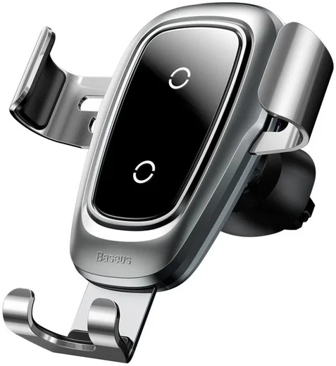 Baseus Metal Gravity Ventilatie Telefoonhouder Draadloos Laden Zilver afbeelding 2