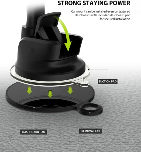 Ringke Magnetische Dashboard Autohouder Square Zwart afbeelding 7