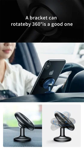 Baseus Star Ring Magnetische Auto Dashboard Telefoonhouder Zilver afbeelding 9
