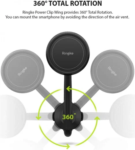 Ringke Power Clip Wing Ventilatie Telefoonhouder Car Mount Zwart afbeelding 6