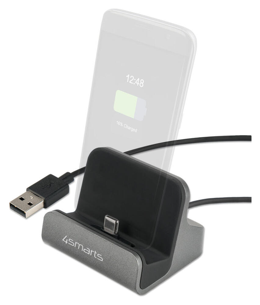 4smarts VoltDock USB-C Houder met Oplader Grijs afbeelding 1