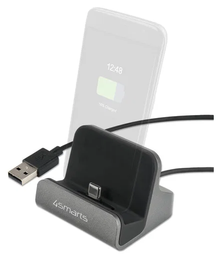 4smarts VoltDock USB-C Houder met Oplader Grijs afbeelding 1
