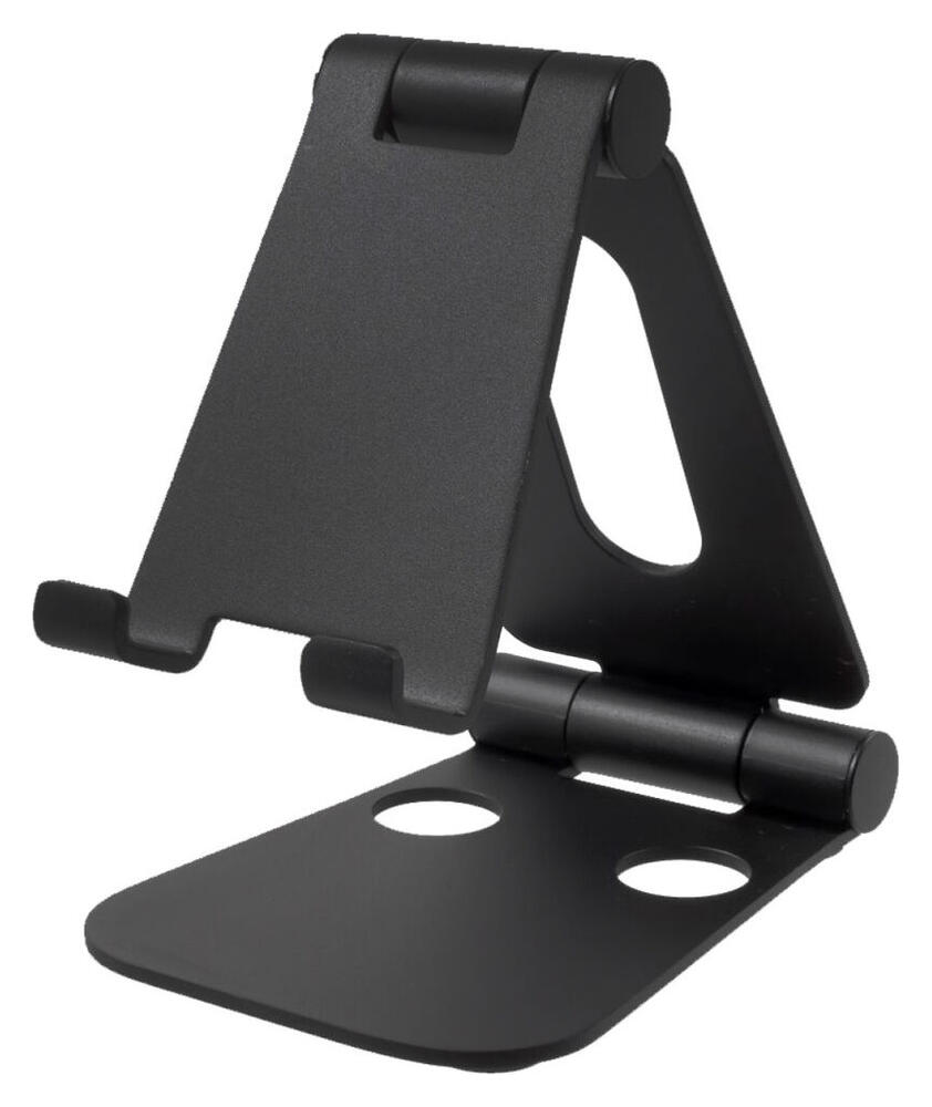 Universele Verstelbare Aluminium Houder Smartphone en Tablet Zwart afbeelding 2