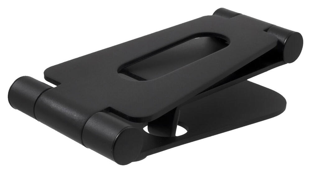 Universele Verstelbare Aluminium Houder Smartphone en Tablet Zwart afbeelding 4