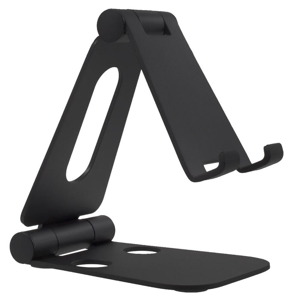 Universele Verstelbare Aluminium Houder Smartphone en Tablet Zwart afbeelding 3