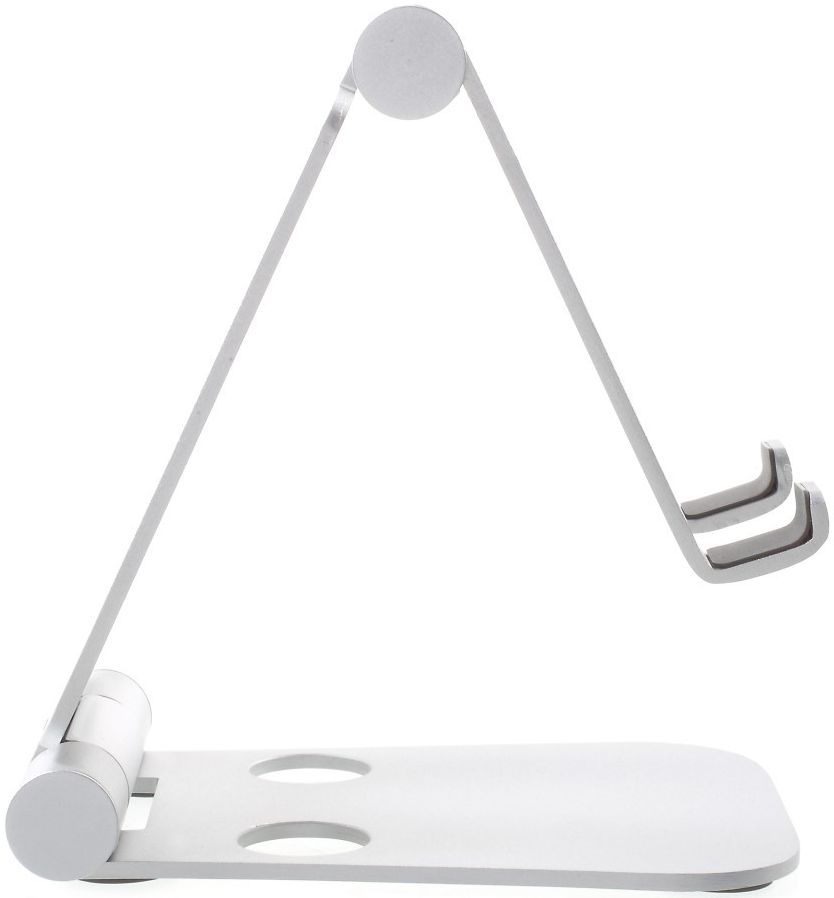 Universele Verstelbare Aluminium Houder Smartphone en Tablet Zilver afbeelding 3
