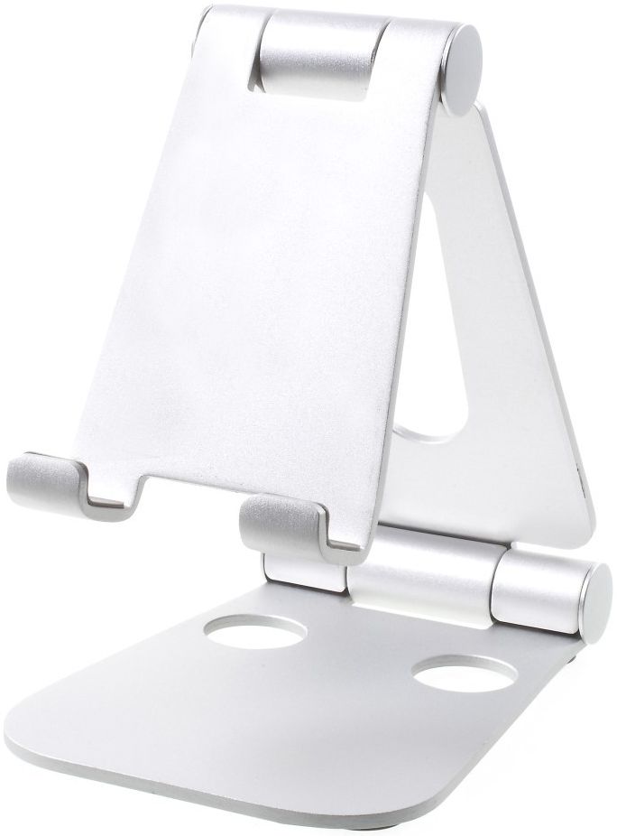 Universele Verstelbare Aluminium Houder Smartphone en Tablet Zilver afbeelding 2
