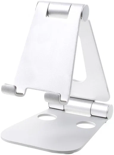 Universele Verstelbare Aluminium Houder Smartphone en Tablet Zilver afbeelding 2
