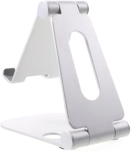 Universele Verstelbare Aluminium Houder Smartphone en Tablet Zilver afbeelding 4