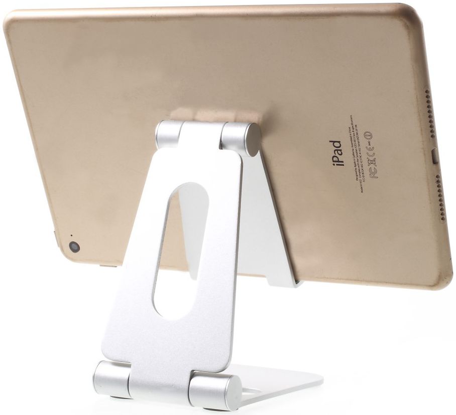 Universele Verstelbare Aluminium Houder Smartphone en Tablet Zilver afbeelding 8