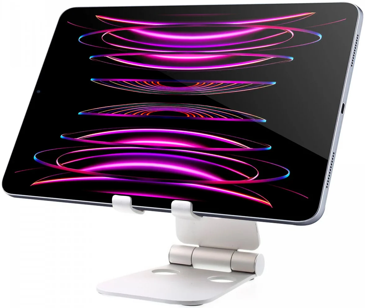 Universele Verstelbare Aluminium Houder Smartphone en Tablet Zilver afbeelding 1
