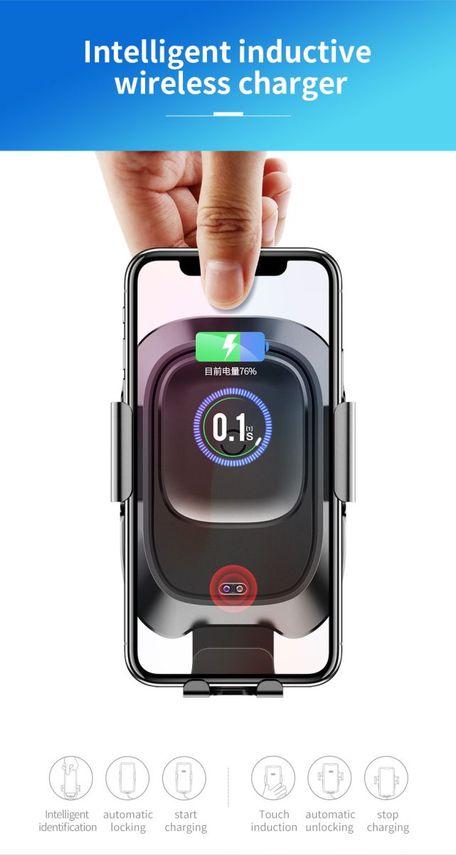 Baseus Automatisch Klemmende Auto Houder Met QI Draadloos Opladen afbeelding 12