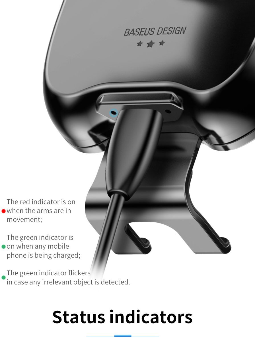 Baseus Automatisch Klemmende Auto Houder Met QI Draadloos Opladen afbeelding 13