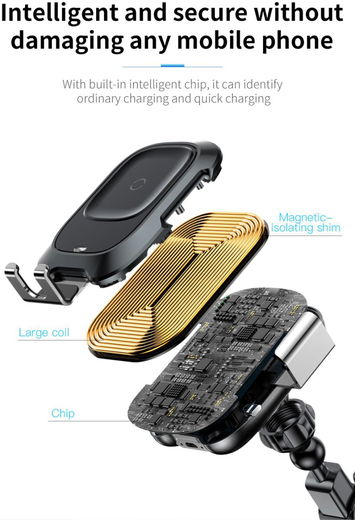 Baseus Automatisch Klemmende Auto Houder Met QI Draadloos Opladen afbeelding 14