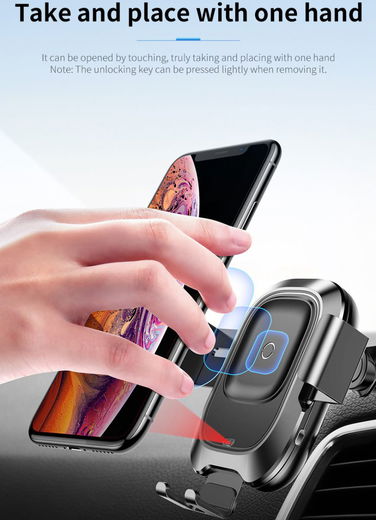 Baseus Automatisch Klemmende Auto Houder Met QI Draadloos Opladen afbeelding 15