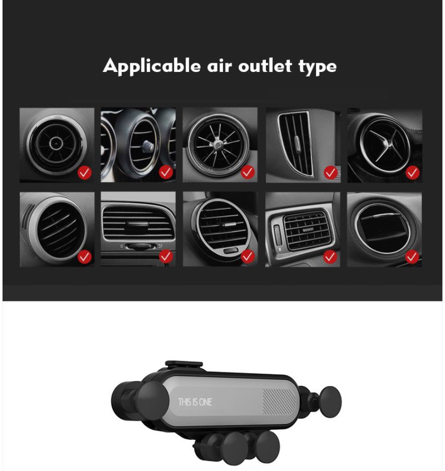 This Is One Gravity Compacte Ventilatierooster Telefoonhouder Zwart afbeelding 11