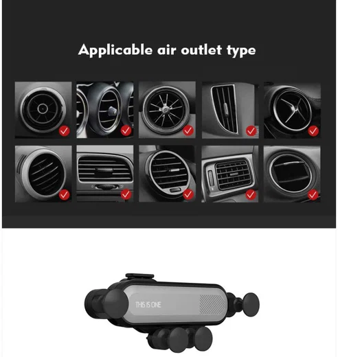 This Is One Gravity Compacte Ventilatierooster Telefoonhouder Zwart afbeelding 11