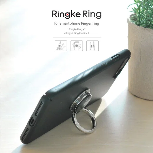Ringke Kickstand Smartphone Ring Vinger Houder Zwart afbeelding 3
