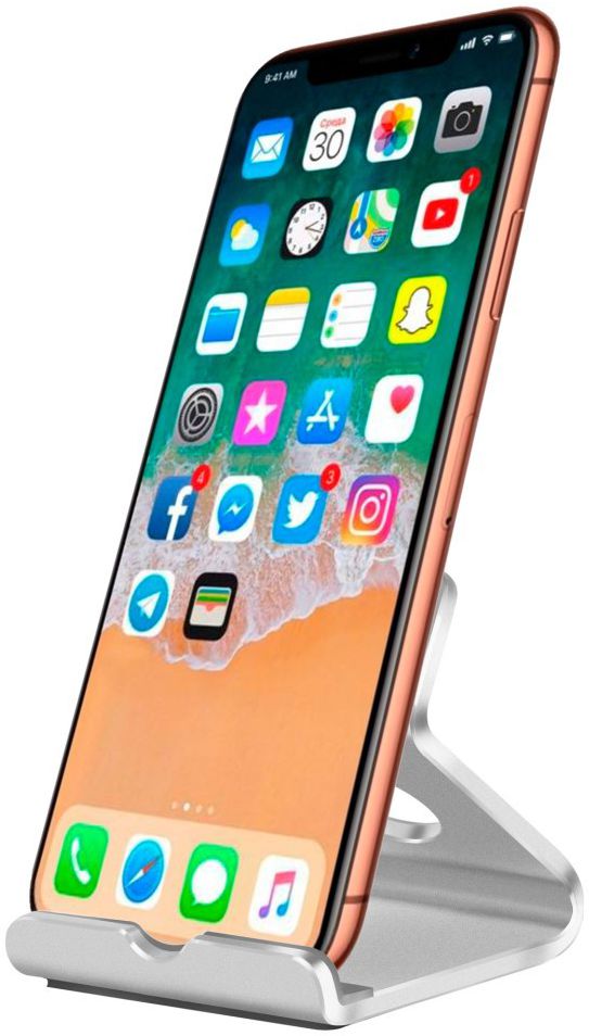 Universele Bureau Telefoon en Tablet Houder Zilver afbeelding 1