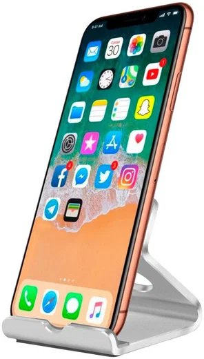 Universele Bureau Telefoon en Tablet Houder Zilver afbeelding 1