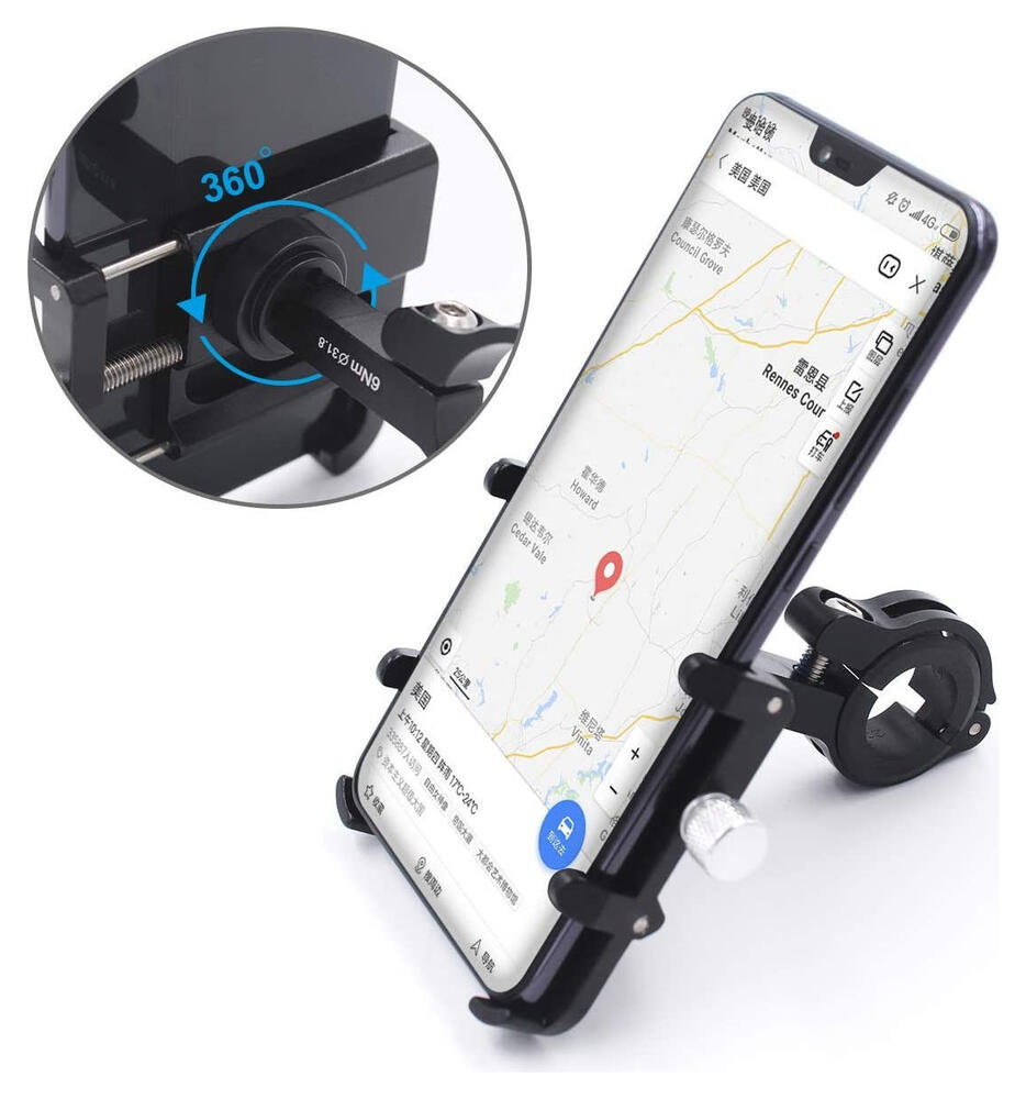 GUB Plus 6 Universele Aluminium Telefoonhouder voor Fietsen Zwart afbeelding 2