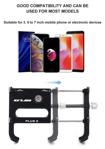 GUB Plus 6 Universele Aluminium Telefoonhouder voor Fietsen Zwart afbeelding 5