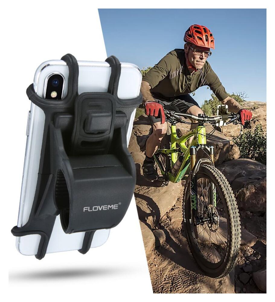 Universele en Schokbestendige Telefoonhouder Fiets/Mountainbike Zwart afbeelding 2