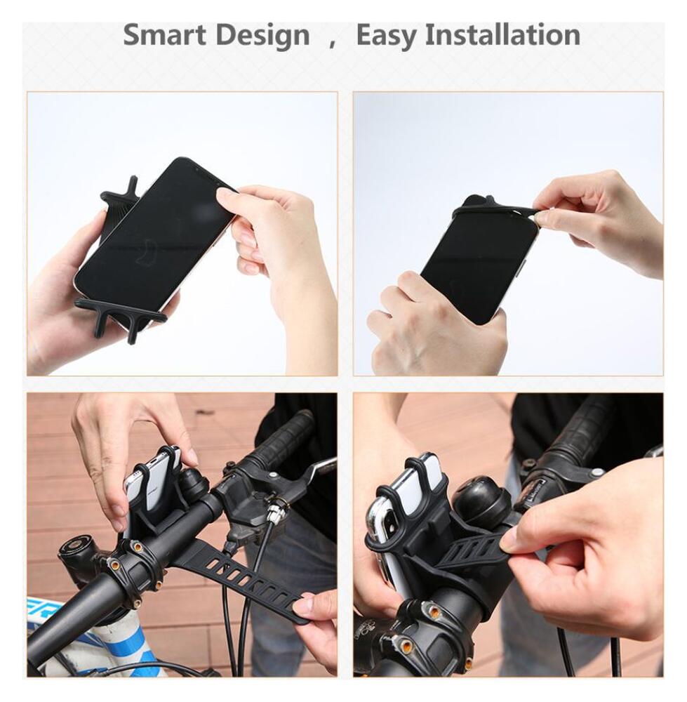 Universele en Schokbestendige Telefoonhouder Fiets/Mountainbike Zwart afbeelding 7