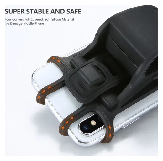 Universele en Schokbestendige Telefoonhouder Fiets/Mountainbike Zwart afbeelding 5
