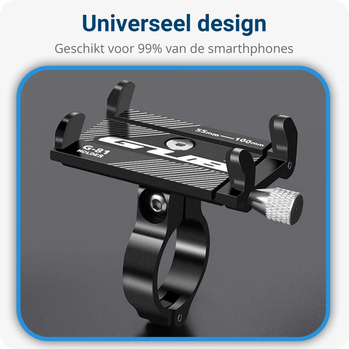 GUB G81 Universele Verstelbare Aluminium Telefoonhouder Fiets Zwart afbeelding 6