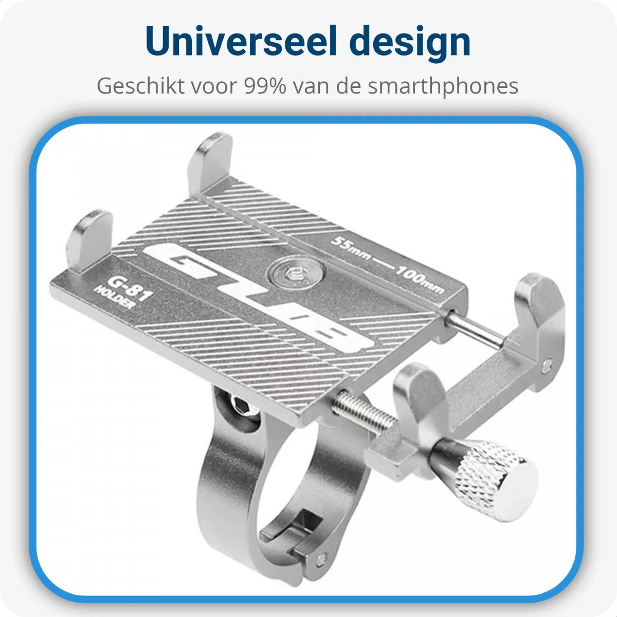 GUB G81 Universele Verstelbare Aluminium Telefoonhouder Fiets Grijs afbeelding 2