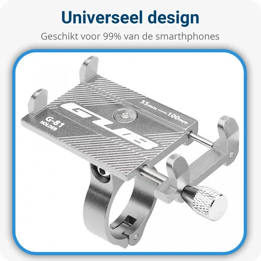 GUB G81 Universele Verstelbare Aluminium Telefoonhouder Fiets Grijs afbeelding 2
