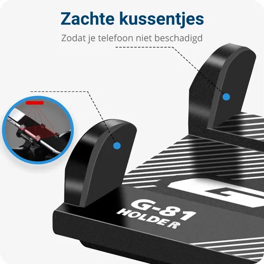 GUB G81 Universele Verstelbare Aluminium Telefoonhouder Fiets Grijs afbeelding 4
