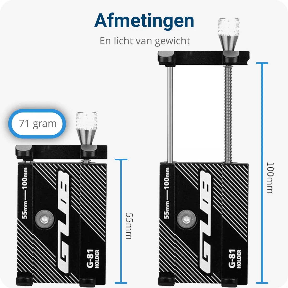 GUB G81 Universele Verstelbare Aluminium Telefoonhouder Fiets Grijs afbeelding 5