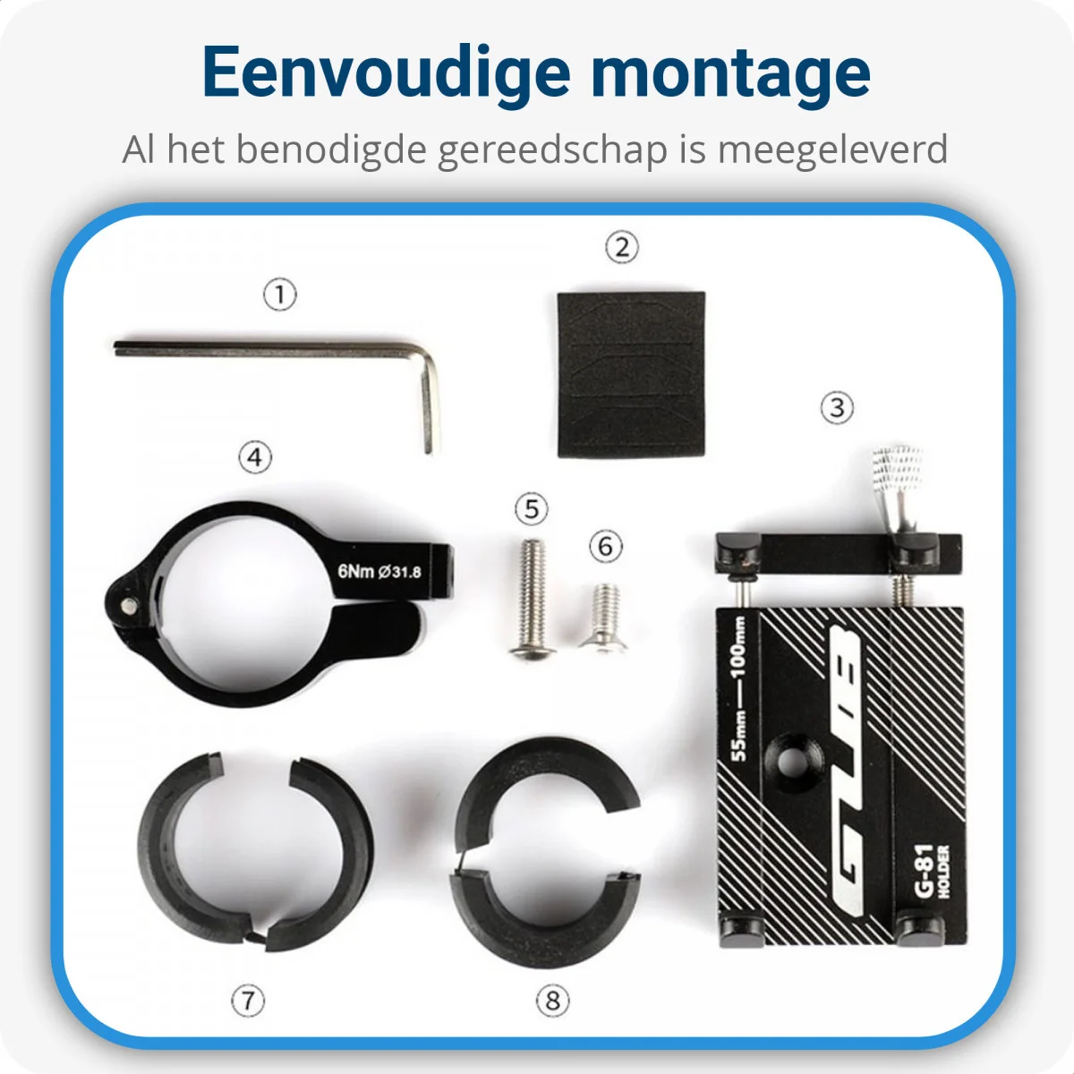 GUB G81 Universele Verstelbare Aluminium Telefoonhouder Fiets Grijs afbeelding 6