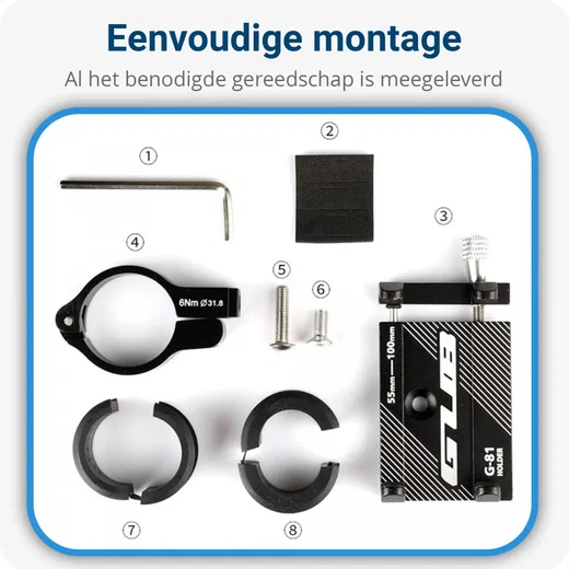GUB G81 Universele Verstelbare Aluminium Telefoonhouder Fiets Grijs afbeelding 6