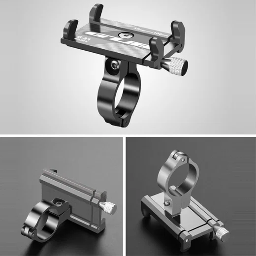 GUB G81 Universele Verstelbare Aluminium Telefoonhouder Fiets Grijs afbeelding 8