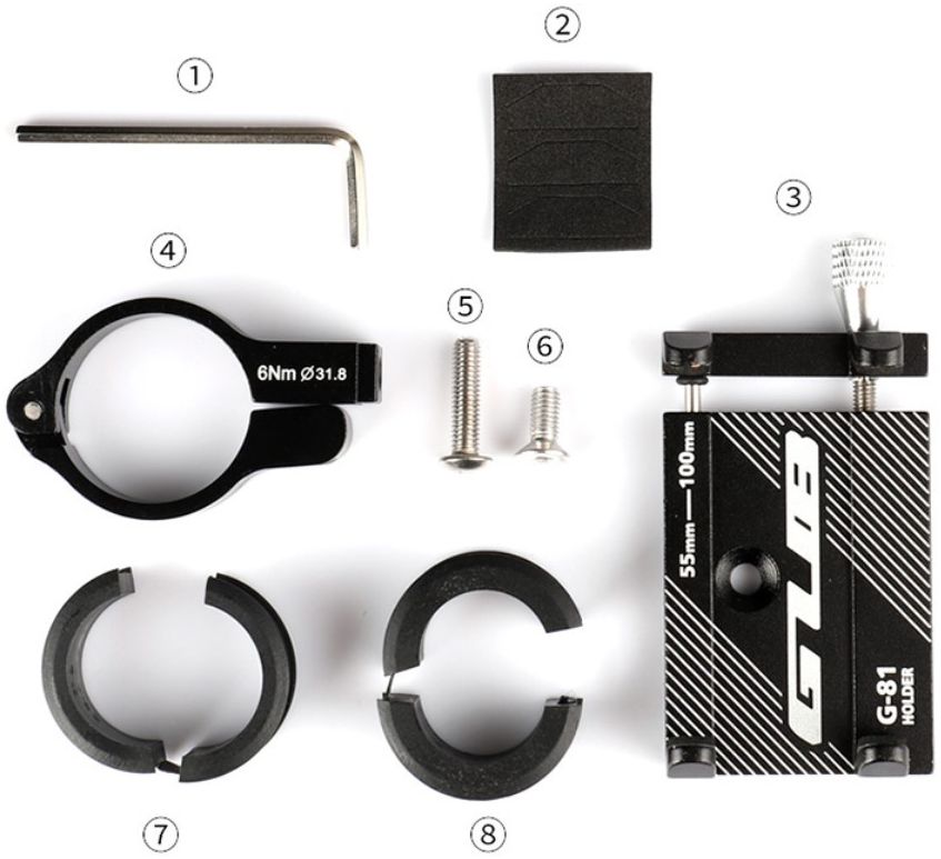 GUB G81 Universele Verstelbare Aluminium Telefoonhouder Fiets Grijs afbeelding 10