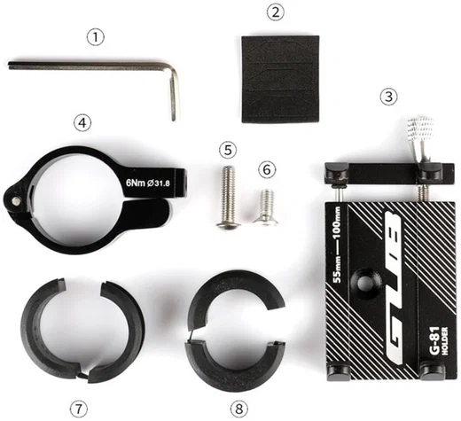 GUB G81 Universele Verstelbare Aluminium Telefoonhouder Fiets Grijs afbeelding 10