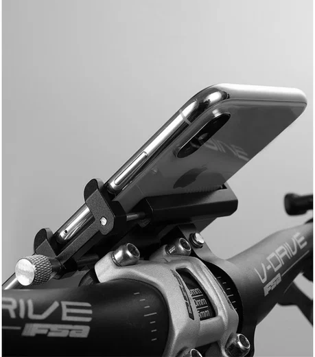 GUB G81 Universele Verstelbare Aluminium Telefoonhouder Fiets Grijs afbeelding 7