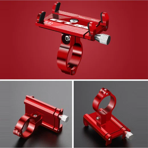 GUB G81 Universele Verstelbare Aluminium Telefoonhouder Fiets Rood afbeelding 6